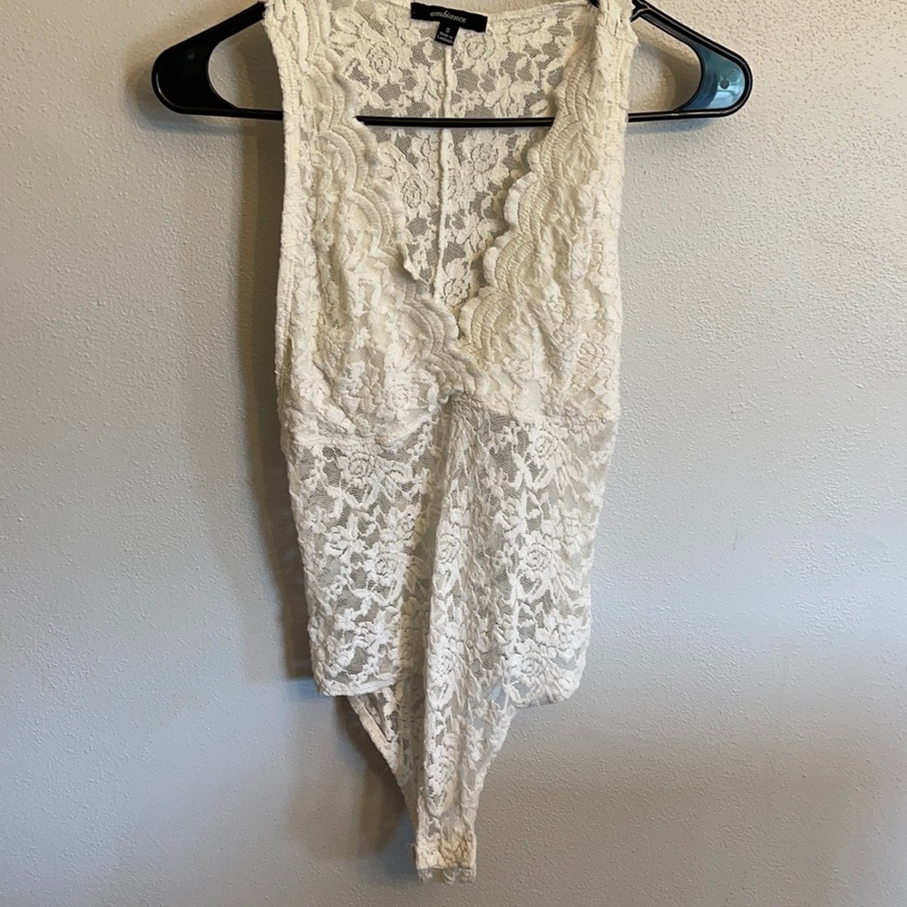 White lace bodysuit